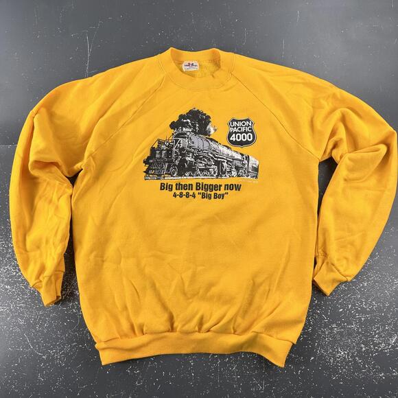Tee Jays Other - VTG Union Pacific Sweatshirt Mens Large Yellow "Big Boy" Train 4884 Steam Engine